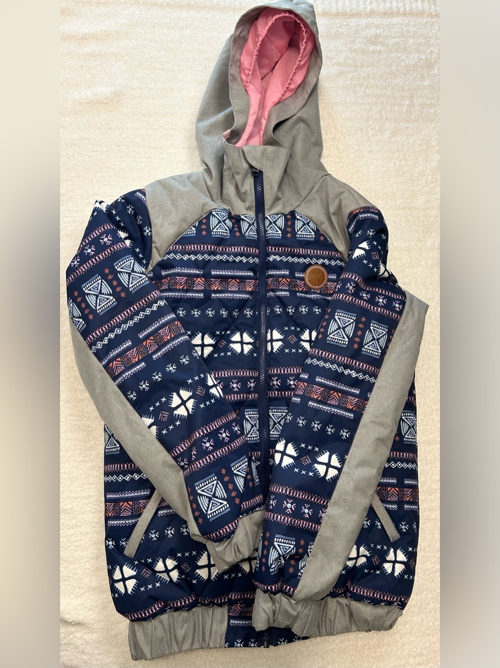 Roxy Girls Youth 16 XXL Ski Snow Jacket DryFlight 10K Navy Print - Picture 5 of 15